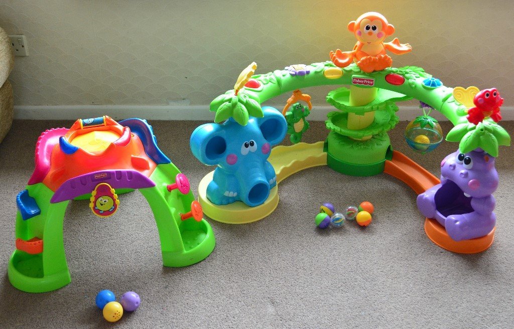 Bundle toys , fisher price Go Baby Go Crawl and Cruise Musical Jungle
