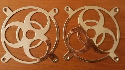 Fan Grills (2) 120mm Biohazard Stainless steel