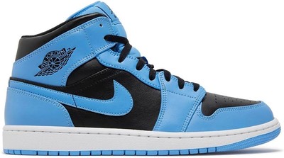 Мужские кроссовки Jordan 1 Mid University Синие/черно-белые (DQ8426 401)