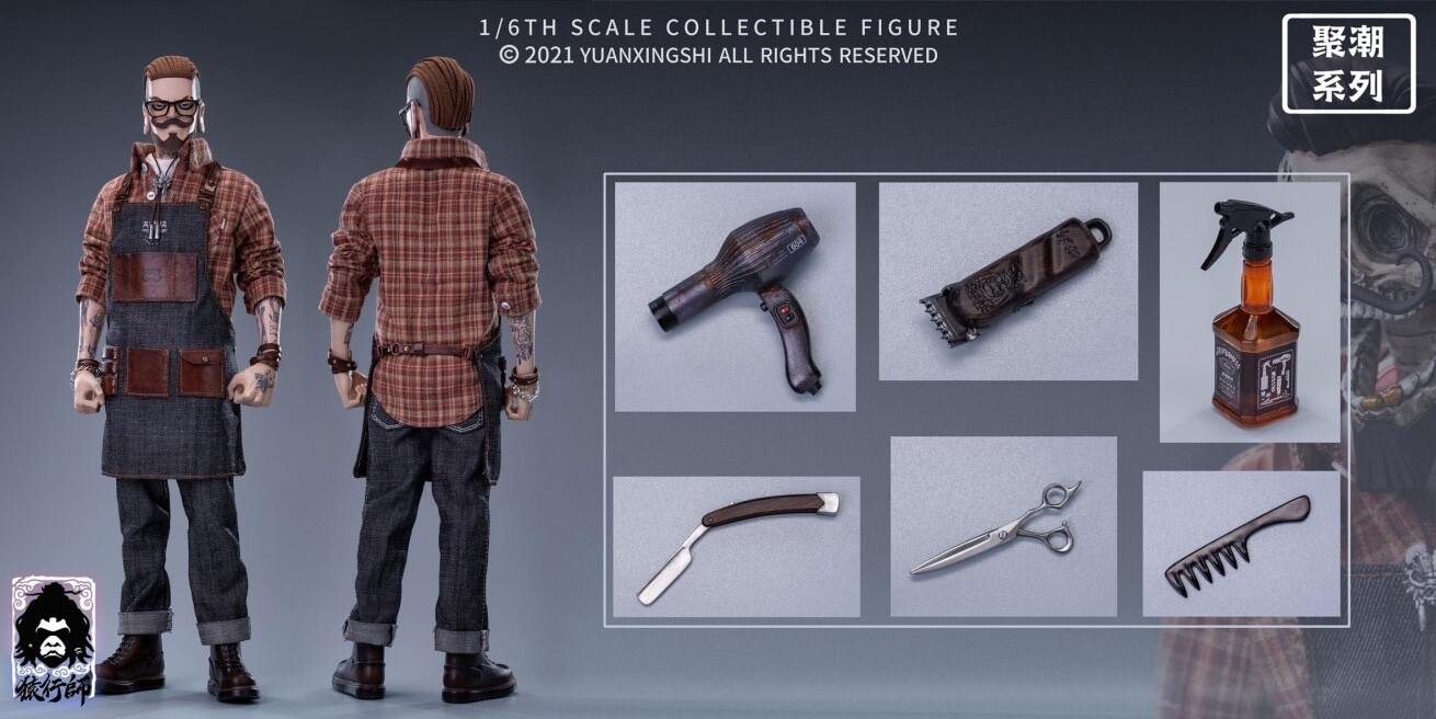 猿行師 jc001 Barber Tony 理容師 トニー 1/6 フィギュア TBS-2022: Yuanxingshi Studio JC-001 Barber Shop Tony 1/6