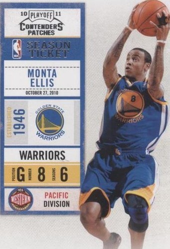 2010-11 Playoff Contenders Patches - Monta Ellis #9