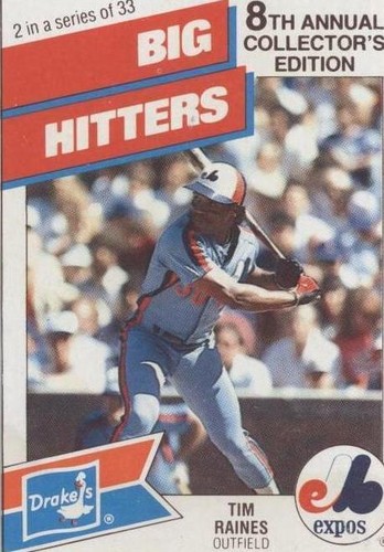 1988 Drake's Big Hitters/Super Pitchers - Tim Raines #2