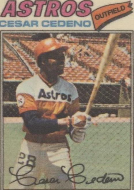 Parches de béisbol Topps 1977 pegatinas de tela - César Cedeno #13