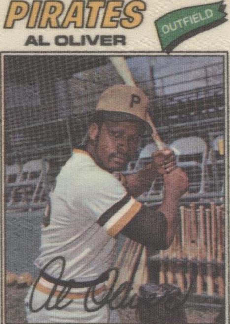 Parches de béisbol Topps 1977 pegatinas de tela - Al Oliver #34