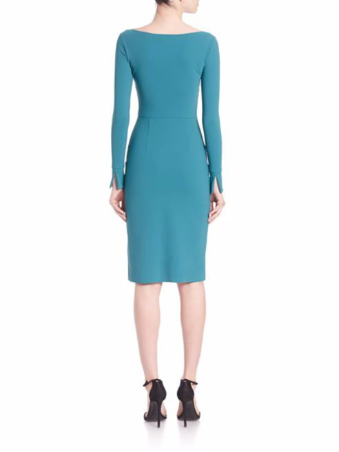Pre-owned Petite $695 La  Robe Di Chiara Boni Terrie Dress In Teal Sz 44/8 In Blue