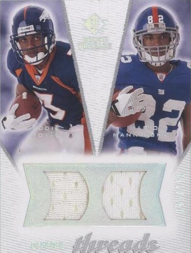 2008 SP Rookie Threads Eddie Royal Mario Manningham #DT-MR