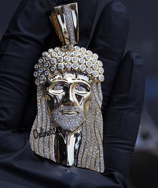 Pre-owned Online0369 Mens 3ct Pass Diamond Tester Real Moissanite 3d Jesus Charm Pendant 925 Silver In White