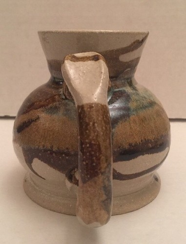 Hand Thrown Pottery Mug BrownsAnd Tan Drip South Western Cup