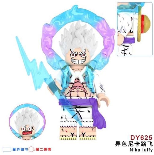 2 inch Custom One Piece Nika Luffy Minifigure with purple
