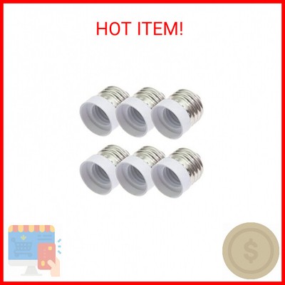 SpiritLED (6-Pack) E26 E27 to E17 Socket Adapter,Standard Medium Screw to Interm