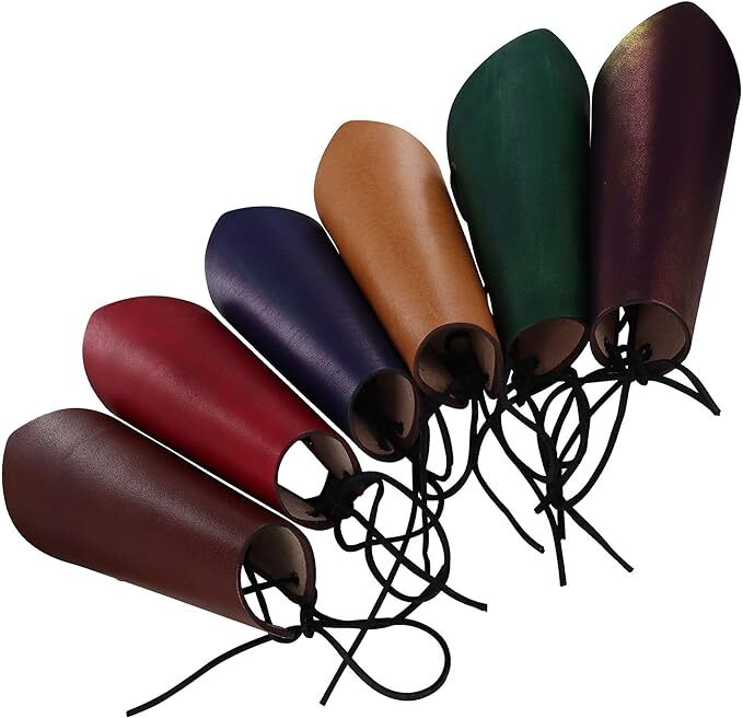Medieval Leather Bracers Lace Up Vambrace Arm Guard LARP Costume Pair - 7 Colors