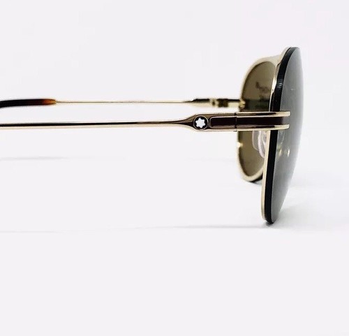 Pre-owned Montblanc Mont Blanc Sunglasses 717 S 32g Gold Zeiss Lens 59•17•140 With Case In Brown