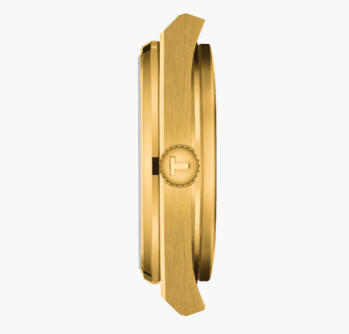 Pre-owned Tissot T-classic Prx Gold 35mm Quartz Champagne Dial Watch T1372103302100