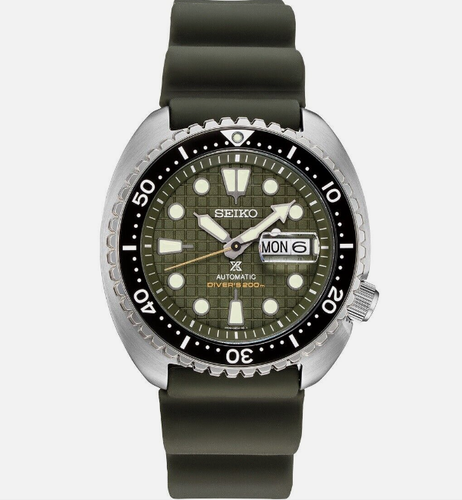 Pre-owned Seiko Prospex Automatic Dive Green Dial Sapphire Crystal Srpe05 Men's Watch