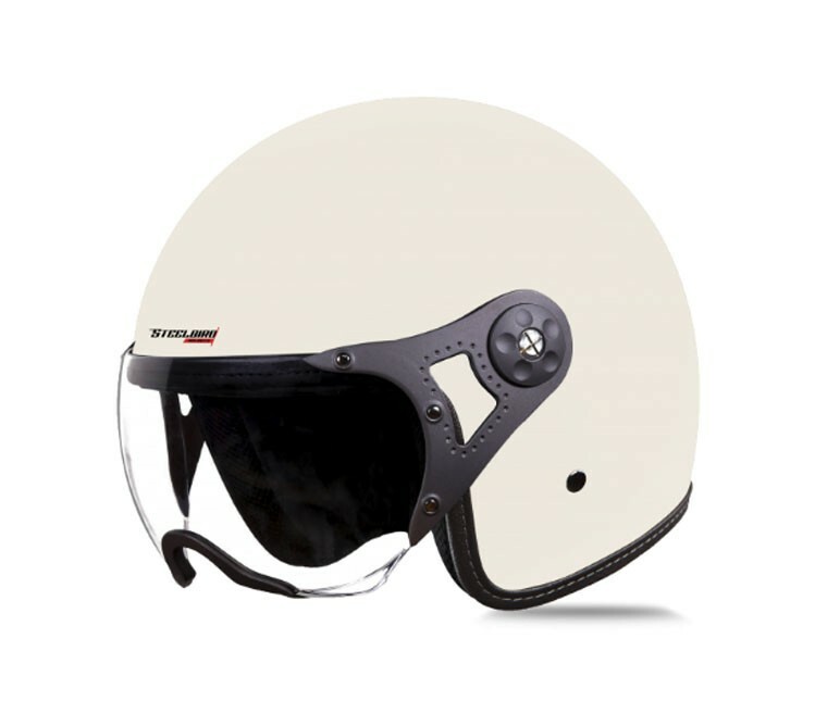 SB-40 Dot Vintage Mat Off White Open Face Clear Visor Helmet M Size 580mm