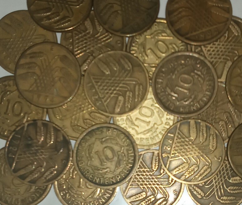 Deutsches Reich Germany Weimar 10 Rentenpfennig Km#33 1923-1924 Choose Your Coin