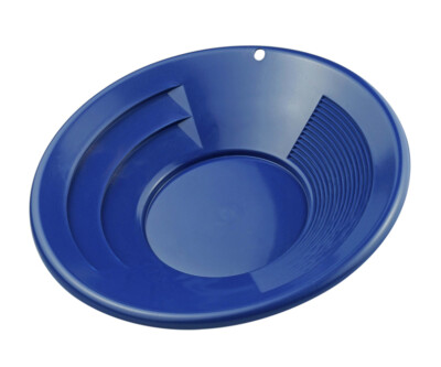  12" & 10" Blue Gold Pans Panning Kit with Sniffer & Vial, Small 6" Classifier
