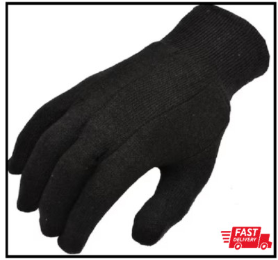 12-Pairs Xlarge Brown Jersey Gloves, Soft Cotton Work Gloves, Multi-Purpose