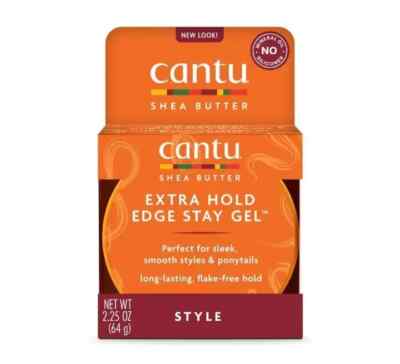 CANTU SHEA BUTTER FOR NATURAL HAIR EXTRA HOLD EDGE STAY GEL 2.25OZ CONTROL