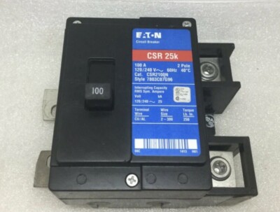 Eaton 100A 240V CSR2100N breaker, fits Enphase IQ System Controller,