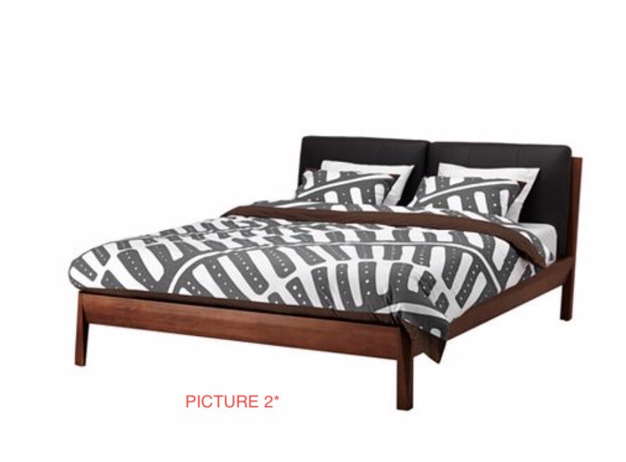 IKEA STOCKHOLM Bed frame + head cushions 223*192cm in Leith