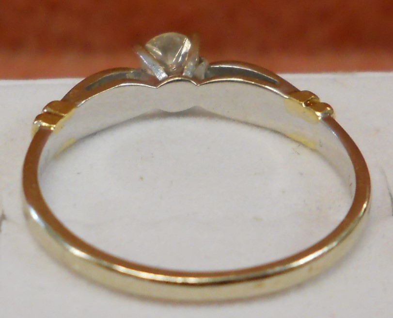 14k Multi Tone Gold Diamond Ring