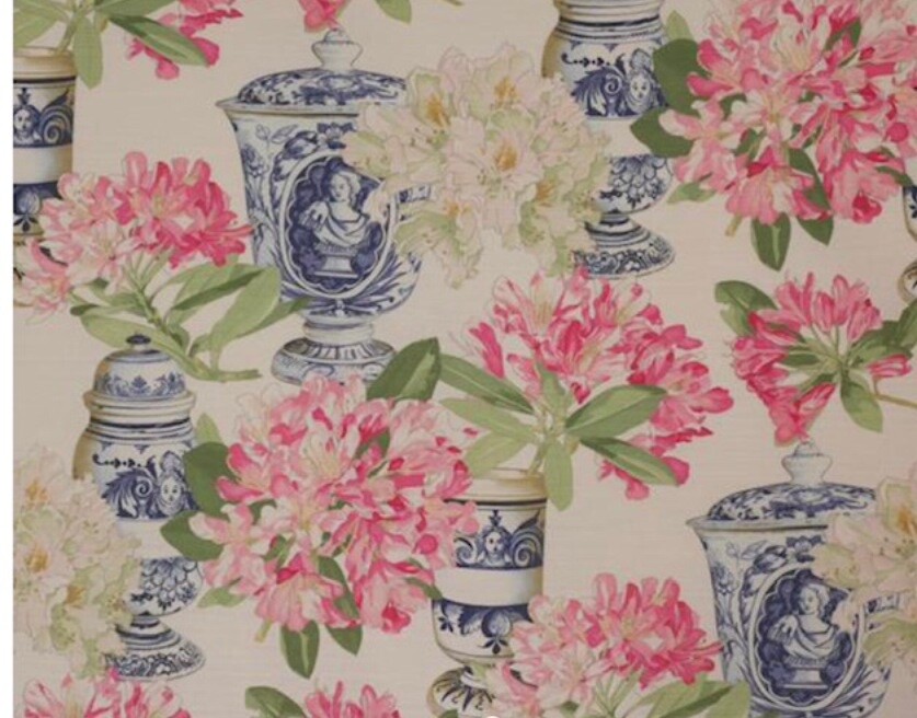MANUEL CANOVAS BRAGANCE METIS DOCUMENTARY FLORAL VASES PRINTED 5 yds in 1 piece