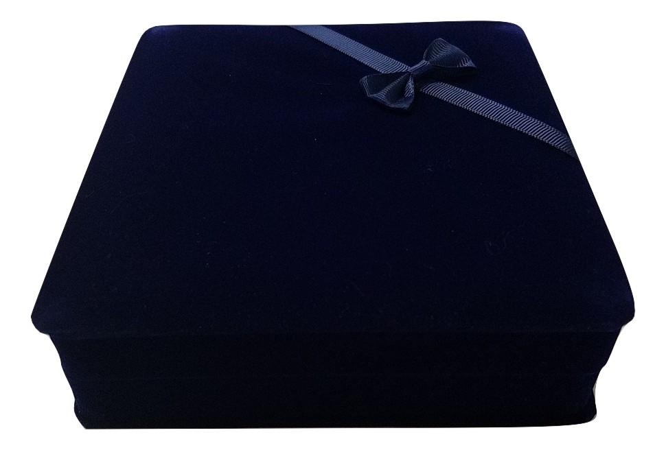 XL NAVY VELVET SET JEWELRY GIFT BOX -NECKLACE EARRING & BRACELET & X'MAS BONUS 