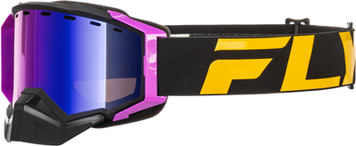 Fly Racing Zone Elite Snow Goggle Black/Pink with Purple Mirror and Rose Lens -