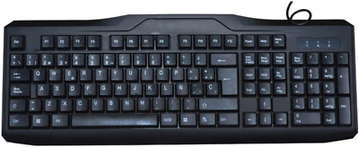 KB-US9851S USB Wired 108-Key Spanish Keyboard (Black)