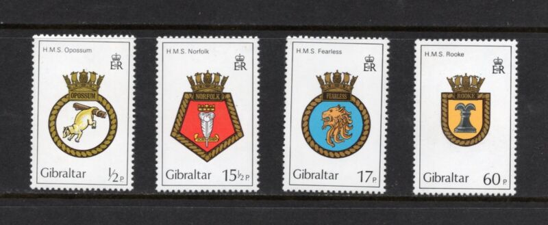 R4751  Gibraltar  1982   Naval Ship Crests   4v.   MNH