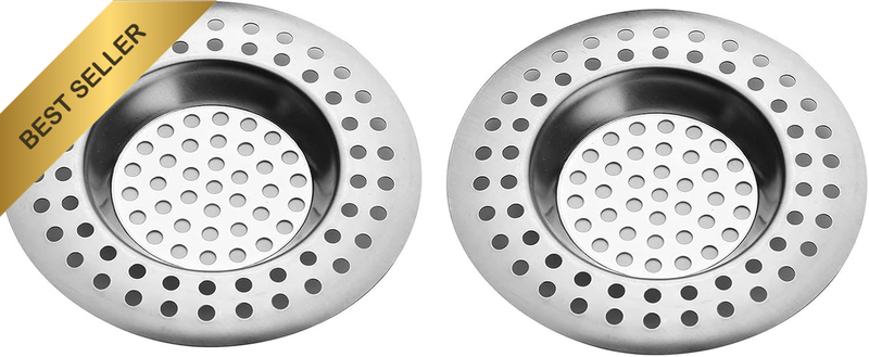 2PCS Stainless Steel Kitchen Sink Strainer Plug, Standard Strainer Drain Protect