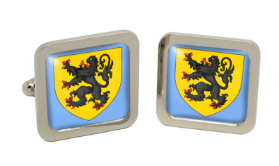 Nord-Pas-de-Calais (France) Square Cufflink in Chrome Box