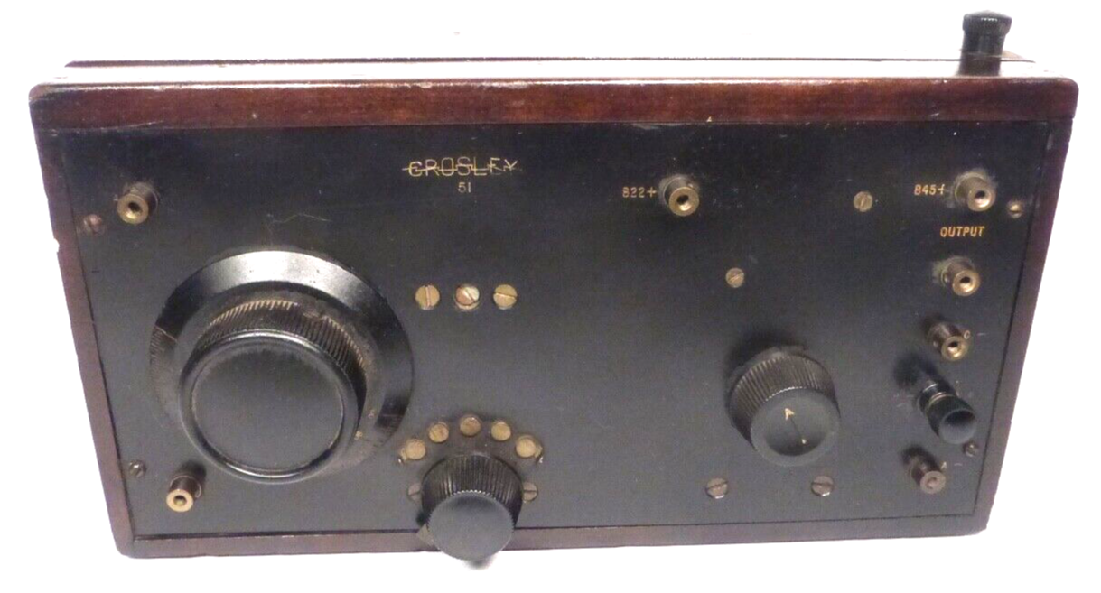 vintage CROSLEY MODEL 51 w/ ALL 2 TUBES & GOOD TUNING w vintage CROSLEY MODEL 51 w/ ALL 2 TUBES & GOOD TUNING w
