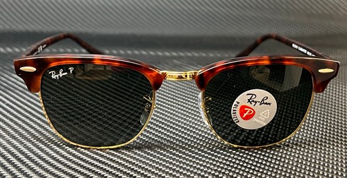 Pre-owned Ray Ban Rb3016 990 58 Red Havana Square 55 Mm Polarized Unisex Sunglasses In Green