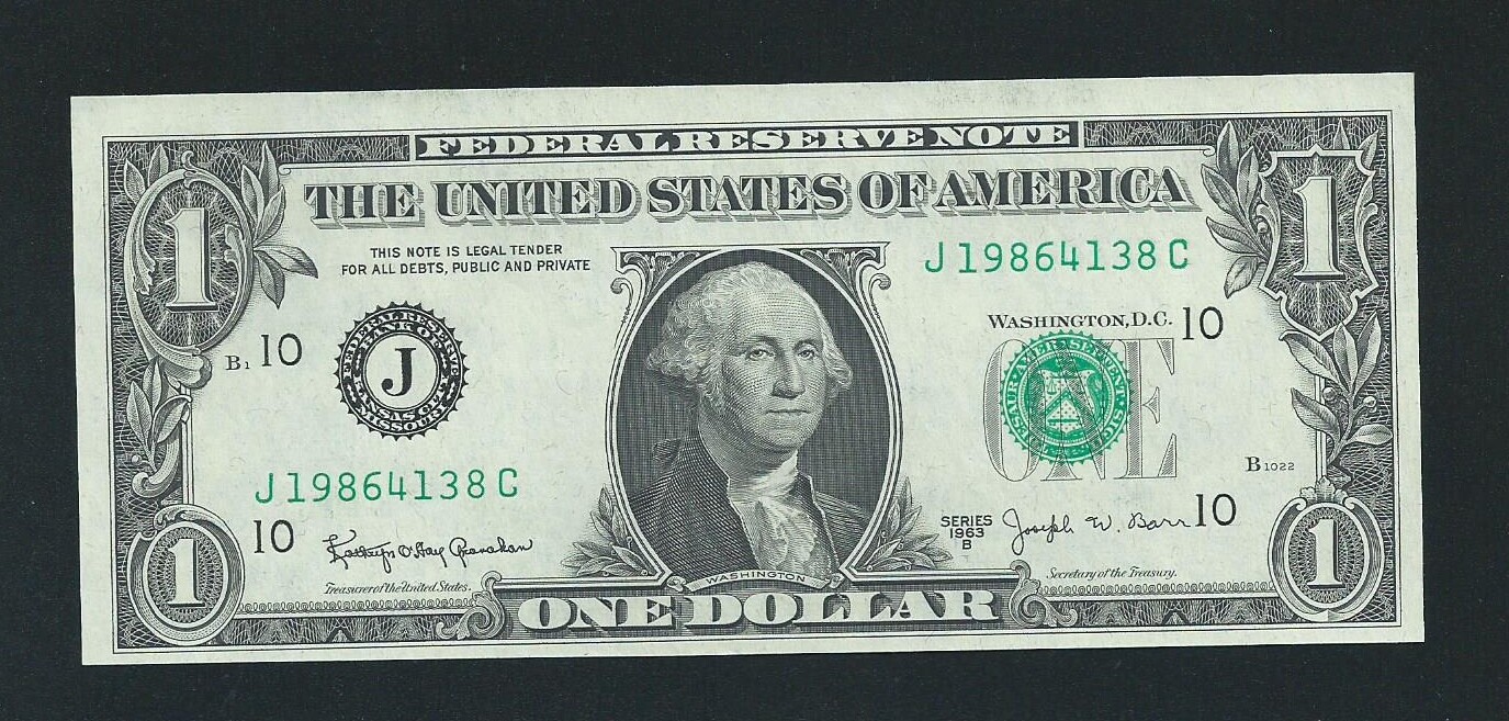 $1 1963b ONE DOLLAR BILL = BIRTH YEAR == 1986 ...