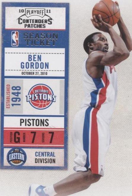 2010-11 Playoff Contenders Patches - Ben Gordon #73