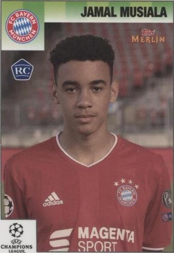 2020-21 Topps Merlin's Heritage 95 UCL Jamal Musiala #018