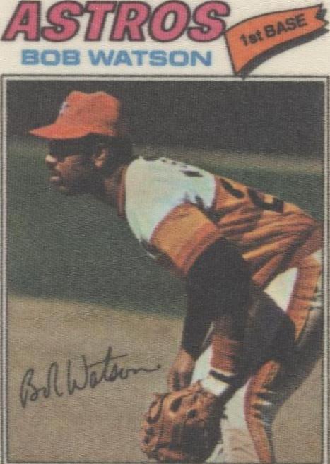 Parches de béisbol Topps 1977 pegatinas de tela - Bob Watson #51