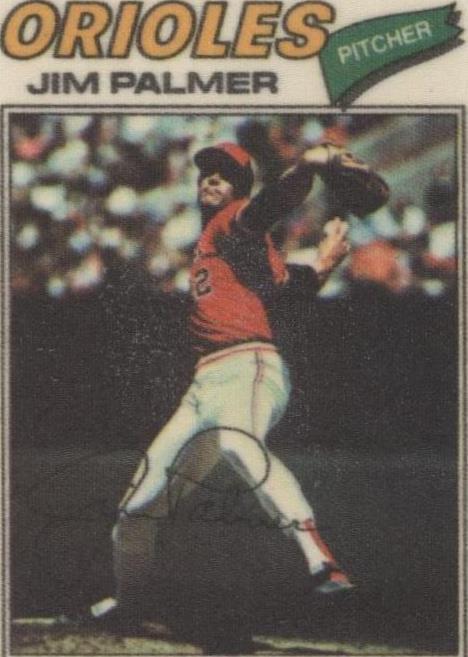 Parches de béisbol Topps 1977 pegatinas de tela - Jim Palmer #36