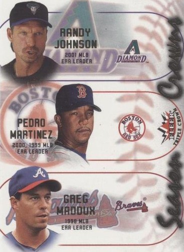 2002 Fleer Triple Crown - Greg Maddux Pedro Martinez Randy Johnson #9SC