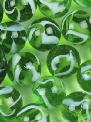 16mm Enchanted Forest Bulk Pk 50 Player Glass Mega Marbles 5/8th'' Green Vacor