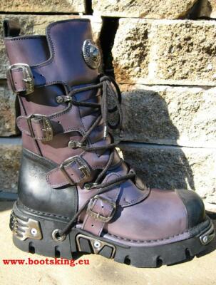 NEW ROCK BOOTS ROCK GOTHIC BIKER BOOTS WATTO LILA SCHWARZ GRÖSSEN VON 39 UND 40