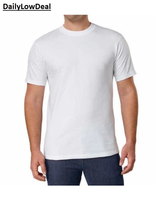 Kirkland Men's White 100% Cotton Crew Neck T-shirt FREE SHIPPING! 2 OR 6 PACK