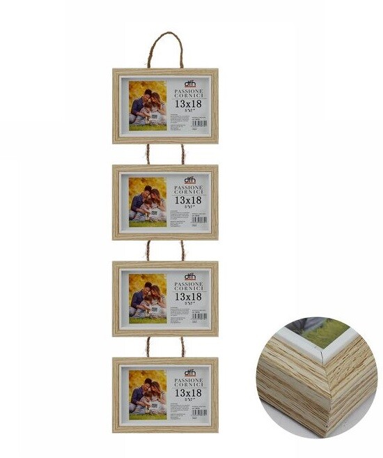 Set 4 Cornici Portafoto Porta Foto Fotografie 13x18cm Con Corda dfh