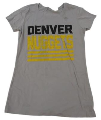 New Denver Nuggets Womens Sizes M-L-XL Gray Distressed Shirt
