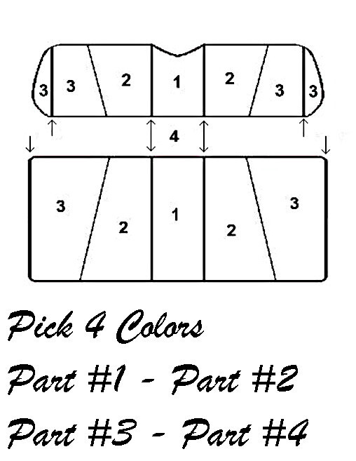 #68 Vinyl EZ-GO TXT-RXV Golf Cart Front and Rear Combo with Piping Staple On DIY