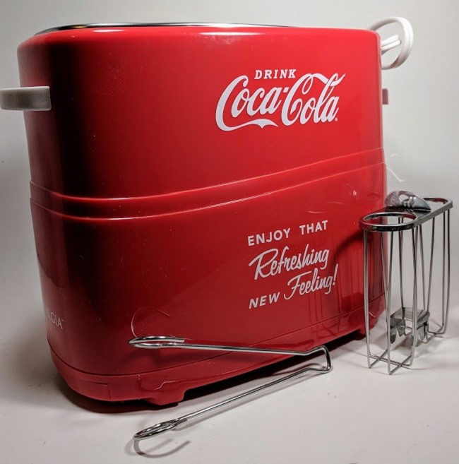 Coca-Cola Pop-Up Hot Dog Toaster Nostalgia Removable Hot Dog Cage Cooks Two Buns