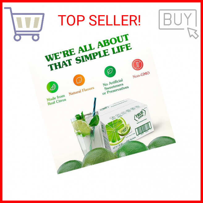 Bulk Pack of 500 True Lime Water Enhancer Packets | Zero Calorie Unsweetened Fla