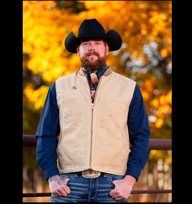 Wyoming Traders Mens Dillon Waxed Waterproof Canvas Ranch Wear Cowboy Vest